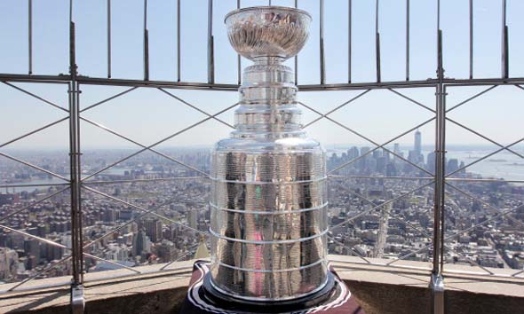 Former New York Ranger Adam Graves Visits The Empire State Building With The Stanley Cup