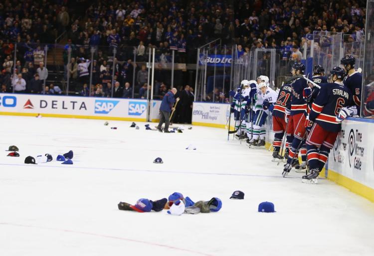 hats on ice hat trick rangers